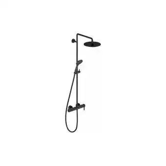 ManoMano C.1 Shower System, mit Einhebel-Brausemischer, inkl. Hand-/ Kopfbrause, Ausladung 350mm, C142800070, Farbe: Schwarz Matt - C1 Angebot