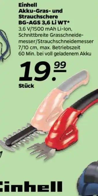 NETTO Einhell Akku Gras und Strauchschere BG-AGS 3,6 Li WT Angebot