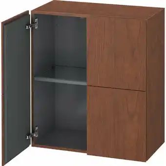 ManoMano L-Cube Halbhochschrank, Breite 700mm, Tiefe 363mm, 2 Türen, Farbe: Amerikanischer Nussbaum Echtholzfurnier - LC117701313 - Du Angebot