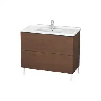 ManoMano L-Cube Waschtischunterbau stehend, 2 Auszüge, 1020mm, für Starck 3, Farbe: Amerikanischer Nussbaum Echtholzfurnier - LC661001 Angebot