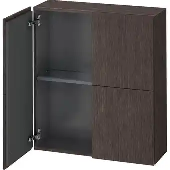 ManoMano L-Cube Halbhochschrank, Breite 700mm, Tiefe 243mm, 2 Türen, Farbe: Eiche Dunkel gebürstet Echtholzfurnier - LC116707272 - Dur Angebot