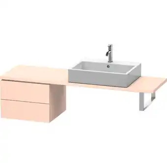 ManoMano L-Cube Unterschrank für Konsole, Breite 520mm, Tiefe 477mm, 2 Schubkästen, Farbe: Apricot Pearl Seidenmatt Lack - LC582702020 Angebot