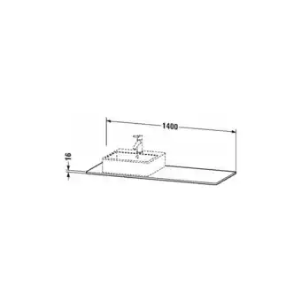 ManoMano XSquare Konsole 060G, 1400x 550 mm, 1 Ausschnitt links, Farbe (Front/Korpus): Weiß Matt Dekor - XS060GL1818 - Duravit Angebot