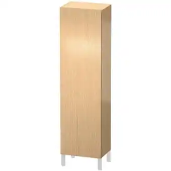 ManoMano L-Cube Hochschrank, Breite 500mm, Tiefe 363mm, 1 Tür, Anschlag rechts, Farbe: Eiche gebürstet Echtholzfurnier - LC1181R1212 - Angebot