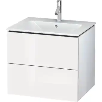 ManoMano L-Cube Waschtischunterbau wandhängend, 2 Schubkästen, Breite: 620mm, für Me by Starck 233663, Farbe: Weiß Hochglanz Lack - LC Angebot