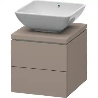 ManoMano L-Cube Waschtischunterbau für Konsole, Breite 720mm, Tiefe 477mm, 2 Schubkästen, Farbe: Basalt Matt Dekor - LC580604343 - Dur Angebot