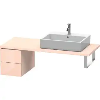 ManoMano L-Cube Unterschrank für Konsole, Breite 320mm, Tiefe 547mm, 2 Schubkästen, Farbe: Apricot Pearl Hochglanz Lack - LC583501010  Angebot