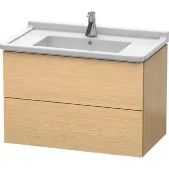 ManoMano L-Cube Waschtischunterbau wandhängend, 2 Schubkästen, 820mm, für Starck 3, Farbe: Eiche gebürstet Echtholzfurnier - LC6265012 Angebot