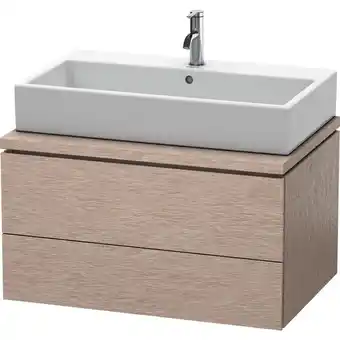 ManoMano L-Cube Waschtischunterbau für Konsole, Breite 820mm, Tiefe 547mm, 2 Schubkästen, Farbe: Eiche Kaschmir Echtholzfurnier - LC58 Angebot