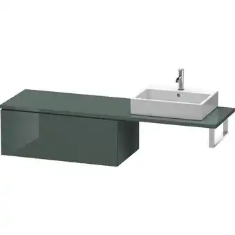 ManoMano L-Cube Unterschrank für Konsole Breite 820mm, Tiefe 547mm, 1 Auszug, Farbe: Dolomiti Grey Hochglanz Lack - LC583403838 - Dura Angebot