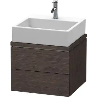 ManoMano L-Cube Waschtischunterbau für Konsole, Breite 920mm, Tiefe 477mm, 2 Schubkästen, Farbe: Eiche Dunkel gebürstet Echtholzfurnie Angebot