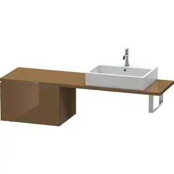 ManoMano L-Cube Unterschrank für Konsole, Breite 620mm, Tiefe 477mm, 1 Auszug, Farbe: Olive Braun Hochglanz Lack - LC582306161 - Durav Angebot