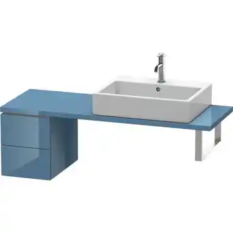 ManoMano L-Cube Unterschrank für Konsole, Breite 320mm, Tiefe 477mm, 2 Schubkästen, Farbe: Stone Blue Hochglanz Lack - LC582504747 - D Angebot