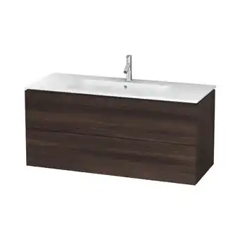 ManoMano L-Cube Waschtischunterbau wandhängend, 2 Schubkästen, Breite: 1220mm, für Me by Starck 233612, Farbe: Kastanie Dunkel Dekor - Angebot