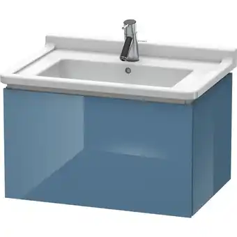 ManoMano L-Cube Waschtischunterbau wandhängend, 1 Auszug, 670mm, für Starck 3, Farbe: Stone Blue Hochglanz Lack - LC616404747 - Duravi Angebot