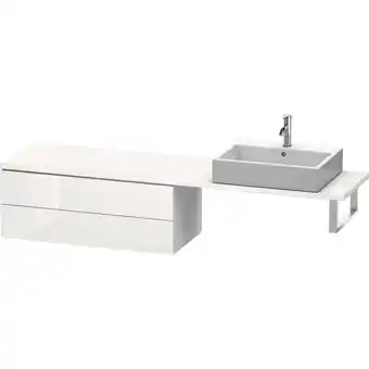 ManoMano L-Cube Unterschrank für Konsole, Breite 820mm, Tiefe 477mm, 2 Schubkästen, Farbe: Weiß Hochglanz Lack - LC582908585 - Duravit Angebot