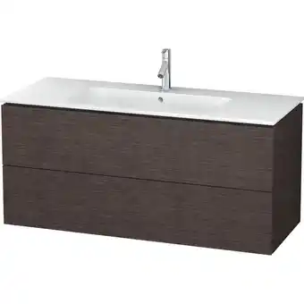 ManoMano L-Cube Waschtischunterbau wandhängend, 2 Schubkästen, Breite: 1220mm, für Me by Starck 233612, Farbe: Eiche Dunkel gebürstet  Angebot