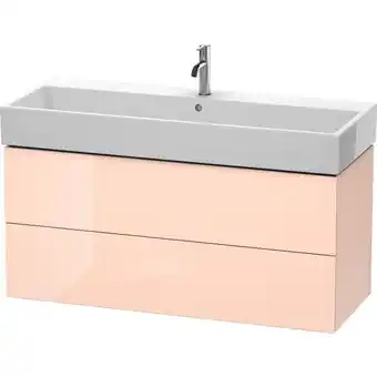 ManoMano L-Cube Waschtischunterbau wandhängend, 2 Schubkästen, 118,4 x 45,9 cm, für Vero Air 235012, Farbe: Apricot Pearl Hochglanz La Angebot