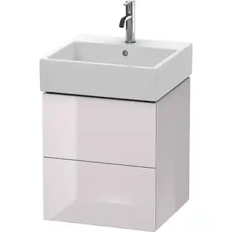 ManoMano L-Cube Waschtischunterbau wandhängend, 2 Schubkästen, 48,4 x 45,9 cm, für Vero Air 235050, Farbe: Weißer Flieder Hochglanz La Angebot