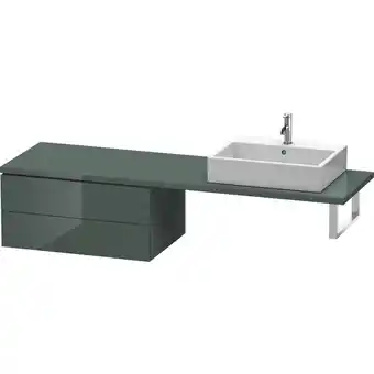 ManoMano L-Cube Unterschrank für Konsole, Breite 720mm, Tiefe 547mm, 2 Schubkästen, Farbe: Dolomiti Grey Hochglanz Lack - LC585903838  Angebot