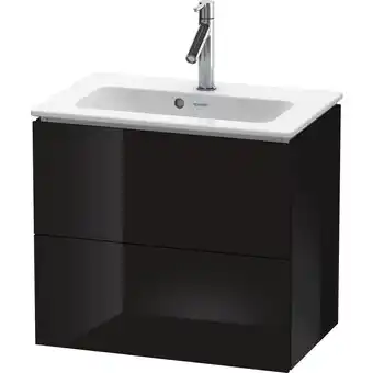 ManoMano L-Cube Waschtischunterbau wandhängend Compact, 2 Schubkästen, Breite: 620mm, für Me by Starck 234263, Farbe: Schwarz Hochglan Angebot