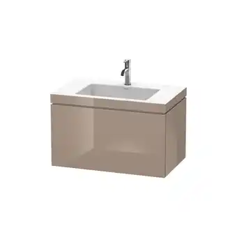 ManoMano L-Cube Möbelwaschtisch c-bonded mit Unterbau wandhängend, 80x48 cm, 1 Auszug, ohne Überlauf, ohne Hahnloch, Farbe: Cappuccino Angebot