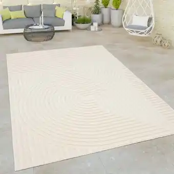 ManoMano Outdoor Teppich Wetterfest Wohnzimmer Balkonteppich Retro Muster Abstrakt Creme Creme 120x170 cm - Paco Home Angebot