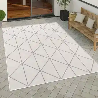 ManoMano Paco Home - Outdoor Teppich Wetterfest Wohnzimmer Küche Balkon Skandinavisch Geometrisch 60x100 cm, Weiß Angebot