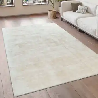 ManoMano Paco Home - Teppich Wohnzimmer Vintage Kurzflor Handgefertigt Hochwertig 100 % Viskose 160x230 cm, Creme Angebot