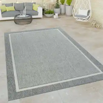 ManoMano Paco Home - Wohnzimmer Teppich Kurzflor Bordüre Mit Modernem Abstraktem Muster Schlicht Grau 160x230 cm Angebot