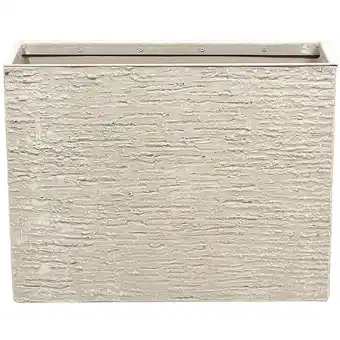 ManoMano Blumentopf Hellgrau 25 x 60 x 45 cm Faser-Mischung in Steinoptik Rund Modernes Design - Beige Angebot