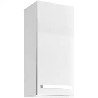 ManoMano Badezimmer Hängeschrank FES-4005-66 in Hochglanz Lack Polarweiß mit Glaseinlegeböden - b/h/t: 30/70/17cm - weiß Angebot