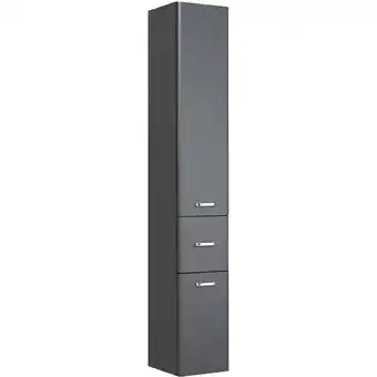 ManoMano Badezimmer Hochschrank QUITO-66 in anthrazit Hochglanz, b/h/t: ca. 30/185,5/33 cm - anthrazit Angebot