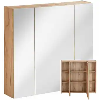 ManoMano Badezimmer Spiegelschrank 80cm TOSKANA-56 in Wotaneiche B/H/T ca. 80/75/16cm Angebot