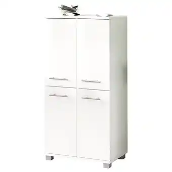 ManoMano Badmöbel Highboard mit 4 Türen ANZIO-04, weiß, b x h x t ca. 59,8 x 116,9 x 32,6cm - weiß Angebot