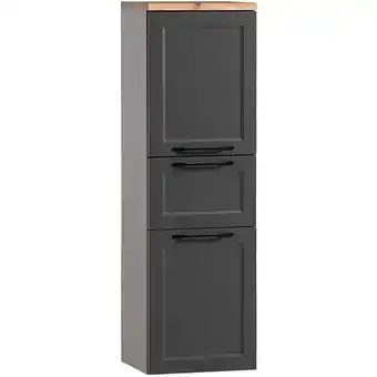 ManoMano Badmöbel Midischrank in dunkelgrau MARLING-03, b/h/t ca. 40/130/35 cm - grau Angebot