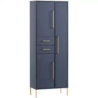 ManoMano Hochschrank mit 3 Türen KELLA-80 in nachtblau, b/h/t: ca. 67,1/184,3/33,1 cm - blau Angebot