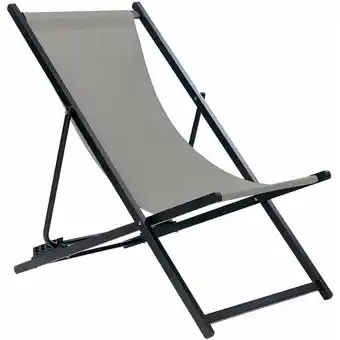 ManoMano Liegestuhl Schwarz Aluminium mit Stoffbespannung Grau Faltbar Klappbar Verstellbar Modern Garten Terrasse Outdoor Balkon Möbe Angebot