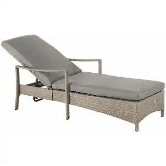 ManoMano Gartenliege grau Rattan inkl. Auflage verstellbar - Grau Angebot