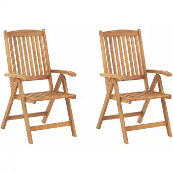 ManoMano Gartenstuhl 2er Set Hellbraun Akazienholz verstellbar klappbar Rutikal Landhaus Stil Outdoor Balkon Terrasse Möbel - Heller H Angebot