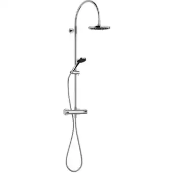 ManoMano Showerpipe mit Brause-Thermostat, ohne Handbrause, Ausladung Standbrause 420 mm, Farbe: Platin Matt - 34459892-06 - Dornbrach Angebot