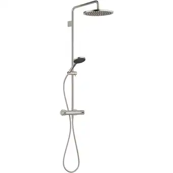 ManoMano Showerpipe mit Brause-Thermostat, ohne Handbrause, Ausladung Standbrause 450 mm, Kopfbrause 300 mm, 34460979, Farbe: Platin M Angebot