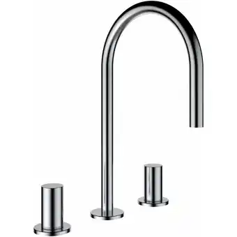 ManoMano Kartell 3-Loch Waschtischmischer, Schwenkauslauf, ohne Ablaufventil, Ausladung 166 mm, H312333, Farbe: pvd Titanschwarz matt  Angebot