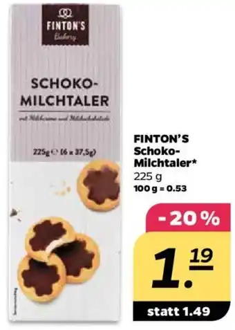 NETTO Finton's Schoko Milchtaler 225 g Angebot