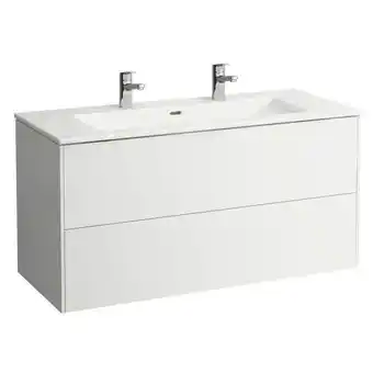 ManoMano Laufen Pro S Set Base, Waschtisch, 2 Hahnlöcher, Überlauf, inkl. Waschtischunterschrank, 2 Schubladen, 1200x500mm, Farbe: Wei Angebot