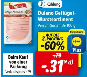 Lidl Dulano geflügel-wurstsortiment Angebot