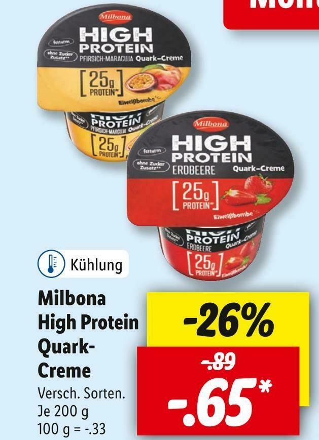 Milbona high protein quarkcreme Angebot bei Lidl
