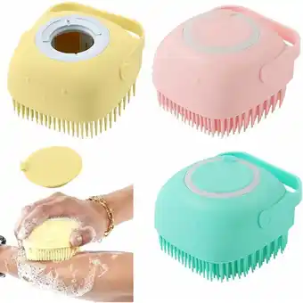 ManoMano Silikon-Duschbürste, 3 Stück, Silikon-Badebürsten, 2-in-1-Körpermassagebürste, Silikon-Körperbürste, zum Baden, Rosa, Gelb, B Angebot