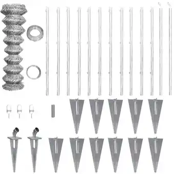 ManoMano Maschendrahtzaun mit Pfosten Erdanker Verzinkter Stahl 25×0,8 m Angebot