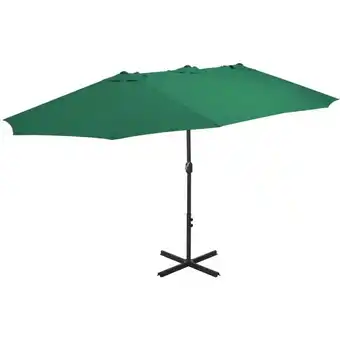 ManoMano Sonnenschirm mit Aluminium-Mast 460 x 270 cm Grün Angebot